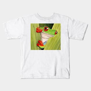 Green and red frog 3a Kids T-Shirt